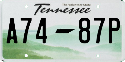 TN license plate A7487P