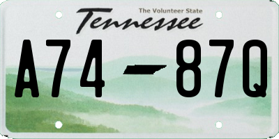 TN license plate A7487Q