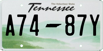 TN license plate A7487Y