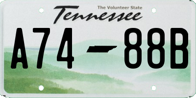 TN license plate A7488B