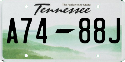 TN license plate A7488J