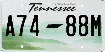 TN license plate A7488M