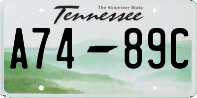 TN license plate A7489C