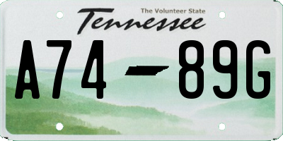 TN license plate A7489G