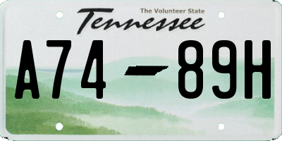 TN license plate A7489H