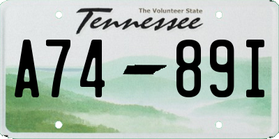 TN license plate A7489I