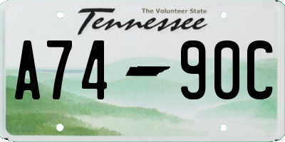 TN license plate A7490C