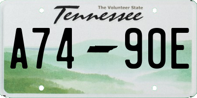 TN license plate A7490E