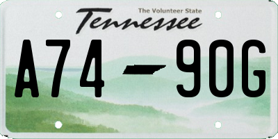 TN license plate A7490G