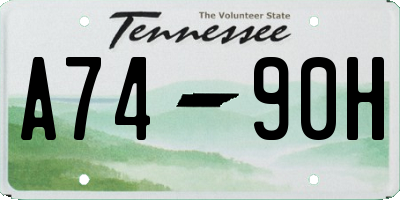 TN license plate A7490H