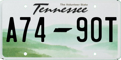 TN license plate A7490T