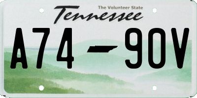 TN license plate A7490V