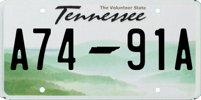 TN license plate A7491A