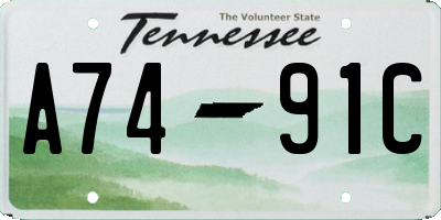 TN license plate A7491C