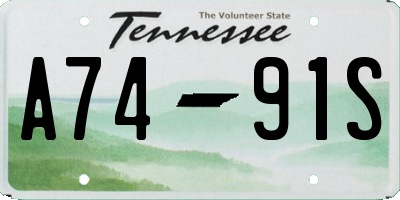 TN license plate A7491S