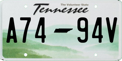 TN license plate A7494V
