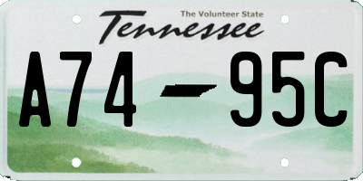 TN license plate A7495C