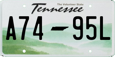 TN license plate A7495L