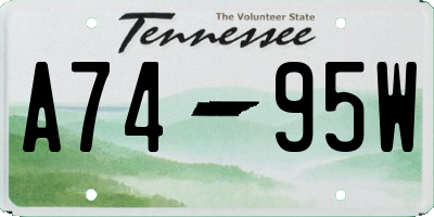 TN license plate A7495W
