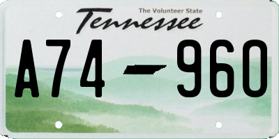 TN license plate A7496O