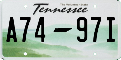 TN license plate A7497I