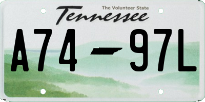 TN license plate A7497L