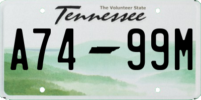 TN license plate A7499M