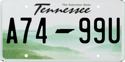 TN license plate A7499U