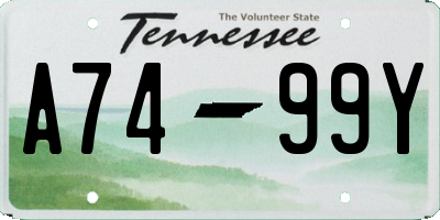 TN license plate A7499Y