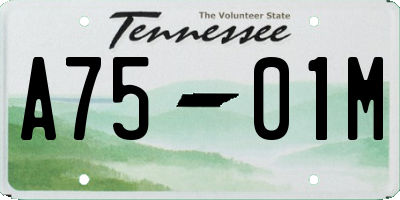 TN license plate A7501M