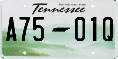 TN license plate A7501Q