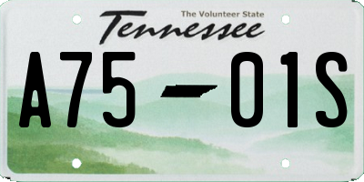 TN license plate A7501S