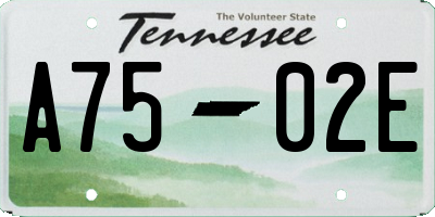 TN license plate A7502E
