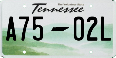 TN license plate A7502L