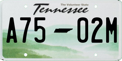TN license plate A7502M
