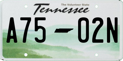 TN license plate A7502N