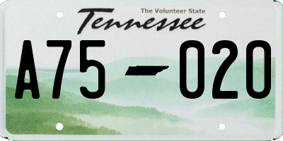 TN license plate A7502O