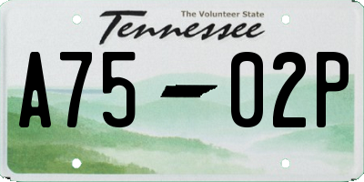 TN license plate A7502P