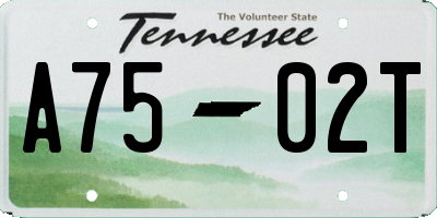 TN license plate A7502T