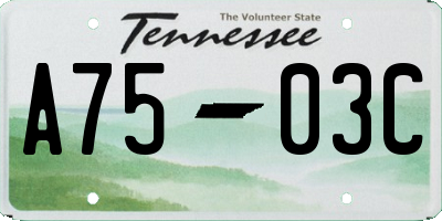 TN license plate A7503C