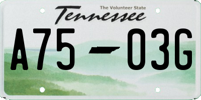 TN license plate A7503G