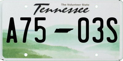 TN license plate A7503S