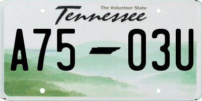 TN license plate A7503U