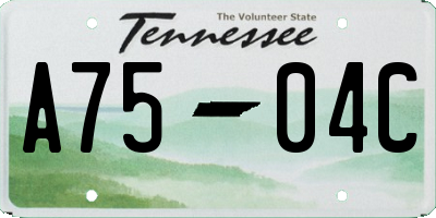 TN license plate A7504C