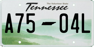 TN license plate A7504L