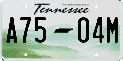 TN license plate A7504M