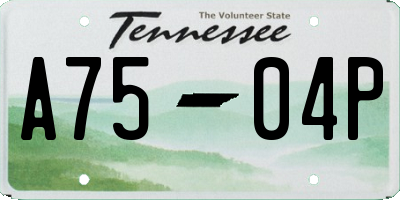 TN license plate A7504P