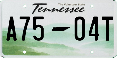 TN license plate A7504T