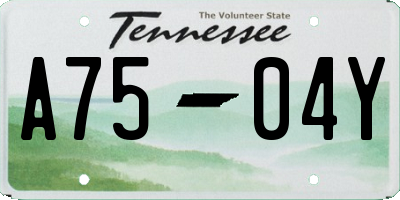 TN license plate A7504Y
