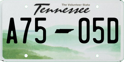 TN license plate A7505D